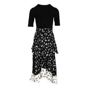 MAJE Raprina Mixed Material Midi Dress